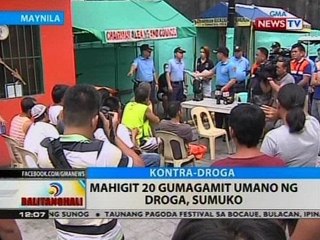 BT: Mahigit 20 gumagamit umano ng droga, sumuko