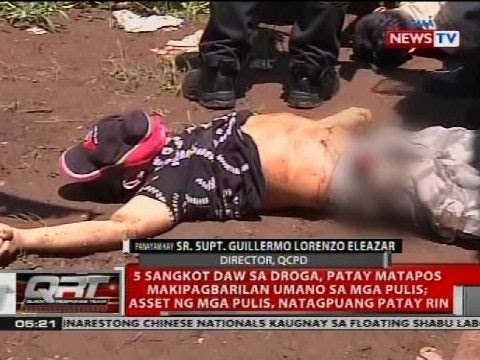 QRT: 5 sangkot daw sa droga, patay matapos makipagbarilan umano sa mga pulis