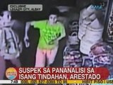 UB: Suspek sa pananalisi sa isang tindahan sa Legazpi City, Albay, arestado