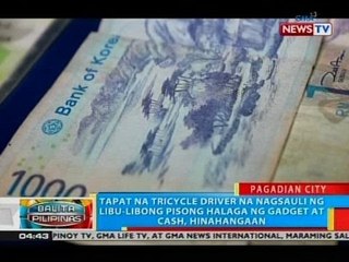 BP: Tapat na tricycle driver na nagsauli ng gadget at pera, hinangaan