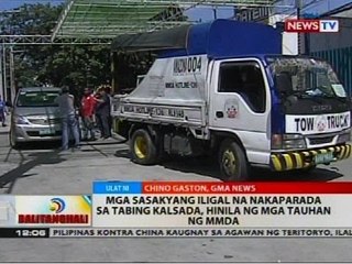 BT: Mga sasakyang iligal na nakaparada sa tabing kalsada, hinila ng mga tauhan ng MMDA