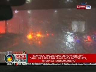 SONA: Maynila, halos mag-zero visibility dahil sa lakas ng ulan