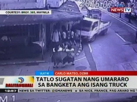 BT: Tatlo sugatan nang umararo sa bangketa ang isang truck