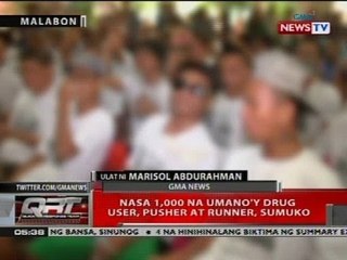 QRT: Nasa 1,000 na umano'y drug user, pusher at runner, sumuko