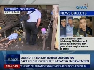 Saksi: Lider at 4 na miyembro umano ng "Acero Drug Group," patay sa engkwentro