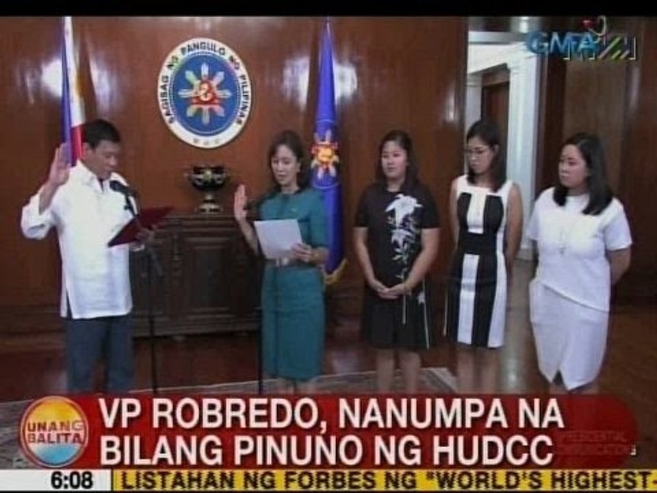 UB: VP Leni Robredo, nanumpa na bilang pinuno ng HUDCC