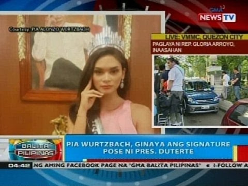 BP: Pia Wurtzbach, ginaya ang signature pose ni Pres. Duterte