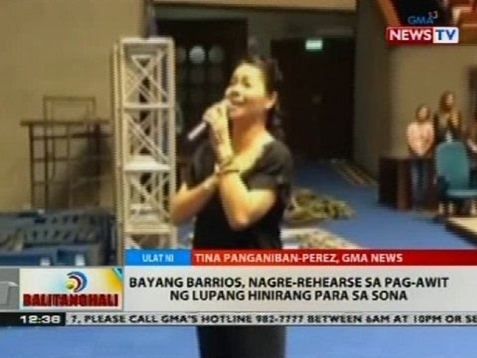 Bayang Barrios, nagre-rehearse sa pag-awit ng Lupang Hinirang para sa SONA