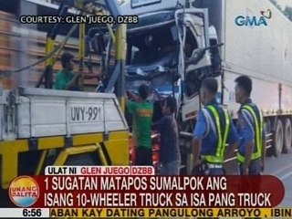 UB: 1 sugatan matapos sumalpok ang isang 10-wheeler truck sa isa pang truck sa C5