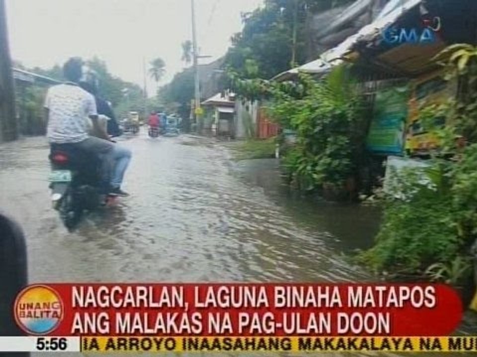 UB: Nagcarlan, Laguna, binaha matapos ang malakas na pag-ulan doon