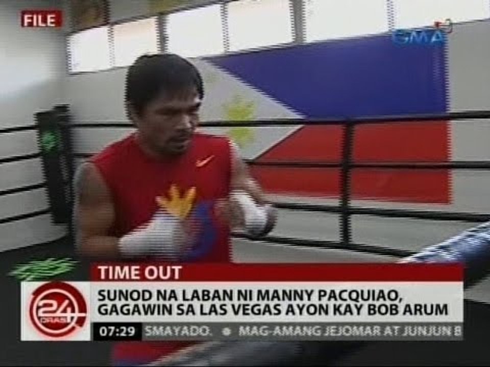 24 Oras: Susunod na laban ni Manny Pacquiao, gagawin sa Las Vegas ayon kay Bob Arum