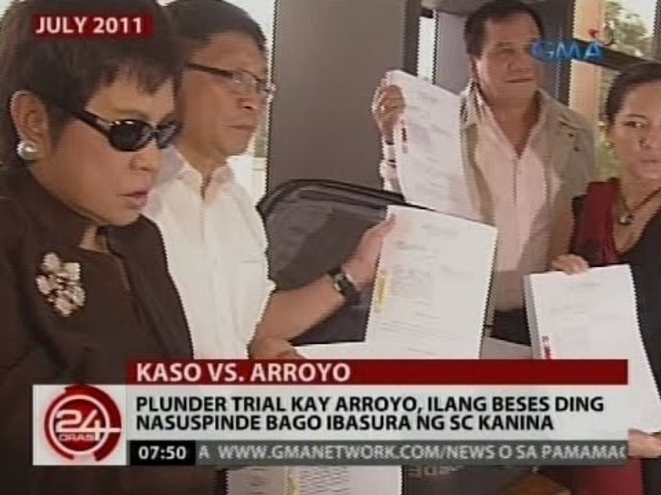 24 Oras: Plunder trial kay Arroyo, ilang beses ding nasuspinde bago ibinasura ng SC kanina