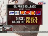 QRT: Oil price rollback, ipatutupad