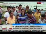BT: VP Leni Robredo, itinuloy ang pagbisita sa coastal barangay kahit may bagyo