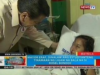 BP: Mayor Erap, dinalaw ang estudyanteng tinamaan ng ligaw na bala na si Rosel Bondoc