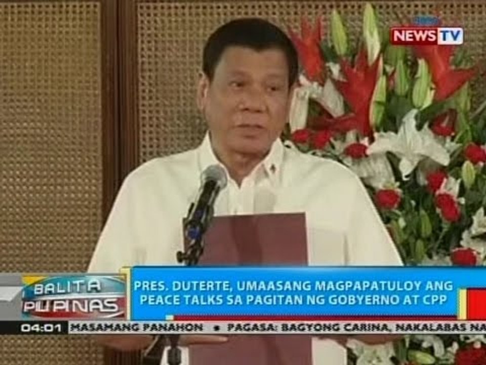 BP: Pres. Duterte, umaasang magpapatuloy ang peace talks sa pagitan ng gobyerno at CPP