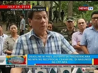 BP: Deadline ni Pres. Duterte sa pagdedeklara ng NPA ng reciprocal ceasefire, 'di nasunod ng CPP-NPA
