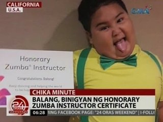 24 Oras: Balang, binigyan ng honorary zumba instructor certificate