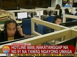 UB: Hotline 8888, nakatanggap na ng 91 na tawag ngayong Lunes ng umaga