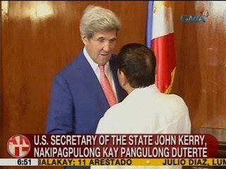 UB: US Secretary of the State John Kerry, nakipagpulong kay Pangulong Duterte