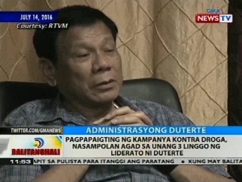 Pagpapaigting ng kampanya kontra droga, nasampolan agad sa unang 3 linggo ng liderato ni Duterte