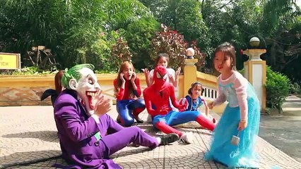 Frozen Elsa & Spiderman ROBBING TOYS CAR! w  Joker Car Baby Police Arrest Catwoman! Superhero Fun