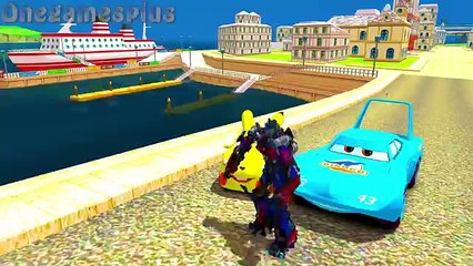 Disney cars Dinoco King 43 & Pokemon Pikachu Busters Hulk Transformers Optimus Prime Nursery Rhymes