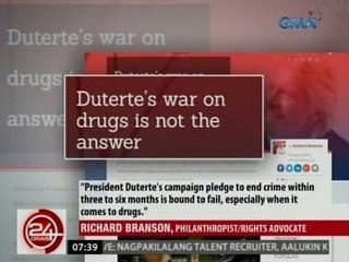Richard Branson, duda raw sa mapupuksa ni Pang. Duterte ang problema sa droga sa loob ng 6 na buwan
