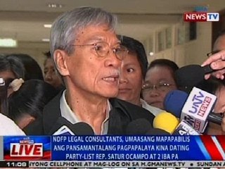 NDFP legal consultants, umaasang mapapabilis ang pansamantalang pagpapalaya kina Satur Ocampo