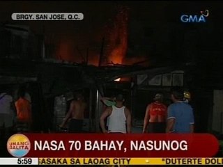 UB: Nasa 70 bahay, nasunog sa Brgy. San Jose, QC