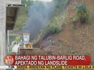 UB: Bahagi ng Talubin-Barlig Road sa Mt. Province, apektado ng landslide