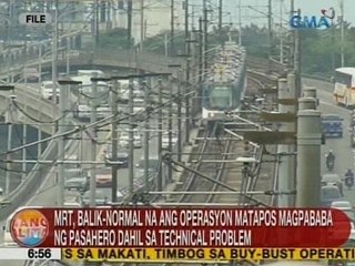 UB: MRT, balik-normal na ang operasyon matapos magpababa ng pasahero dahil sa technical problem