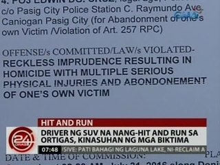 24 Oras: Driver ng SUV na nang-hit and run sa Ortigas, kinasuhan ng mga biktima