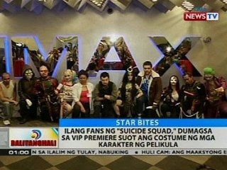 Ilang fans ng 'suicide squad,' dumagsa sa VIP premiere suot ang costume ng mga karakter ng pelikula
