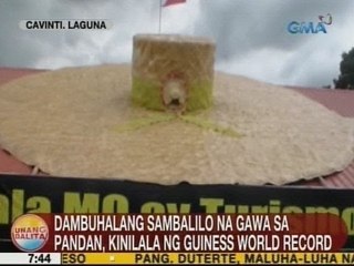 UB: Dambuhalang Sambalilo na gawa sa pandan, kinilala sa Guiness World Record