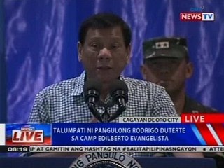 Talumpati ni Pangulong Rodrigo Duterte sa Camp Edilberto Evanglista