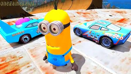 Disney cars Dinoco McQueen & Dinoco King 43 and Minions Nursery Rhymes Children s Songs