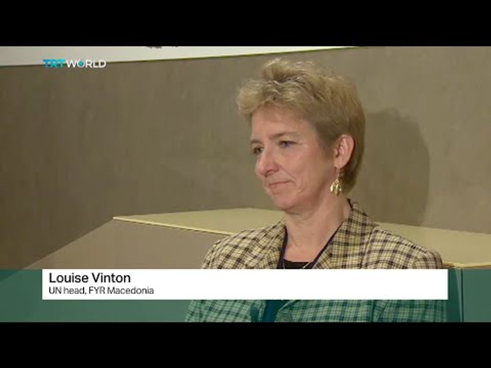 TRT World interviews UN Head Louise Vinton on refugee crisis Macedonia is faced with