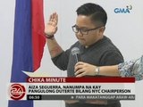 24 Oras: Aiza Seguerra, nanumpa na kay Pangulong Duterte bilang NYC Chairperson