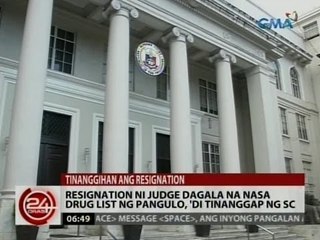 24 Oras: Resignation ni Judge Dagala na nasa drug list ng pangulo, 'di tinanggap ng SC
