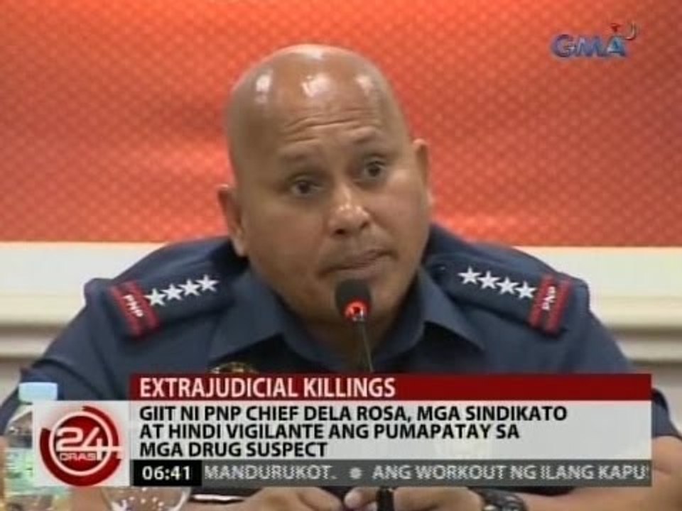 Giit ni PNP Chief Dela Rosa, mga sindikato at hindi vigilante ang pumapatay sa mga drug suspect
