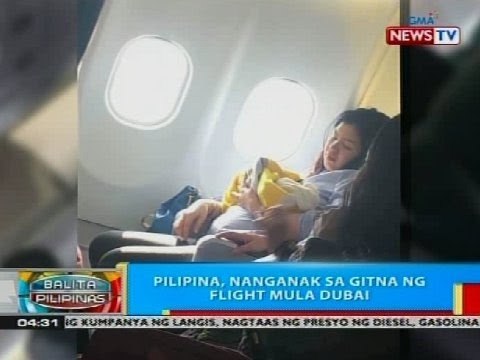 Pilipina, nanganak sa gitna ng flight mula Dubai