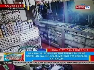 Pananalisi ng dalawang suspek sa isang tindahan, na-huli cam