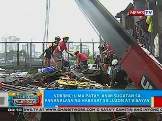 BP: NDRRMC: Lima patay, anim sugatan sa pananalasa ng habagat sa Luzon at Visayas