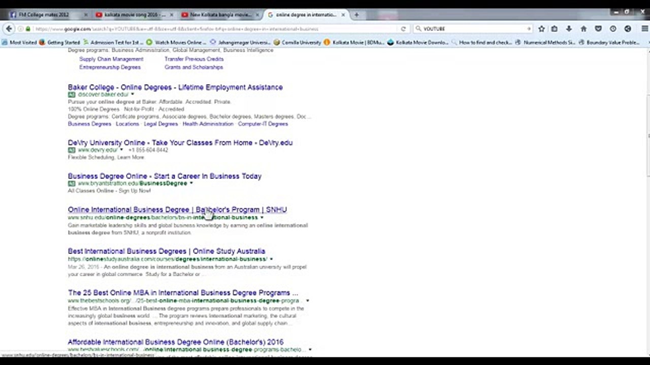 1 online degree in international business