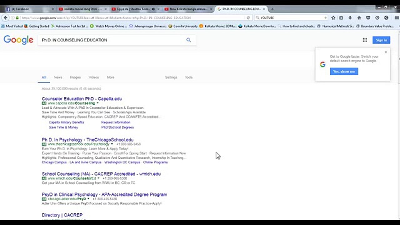 1 Ph.D. IN COUNSELING EDUCATION