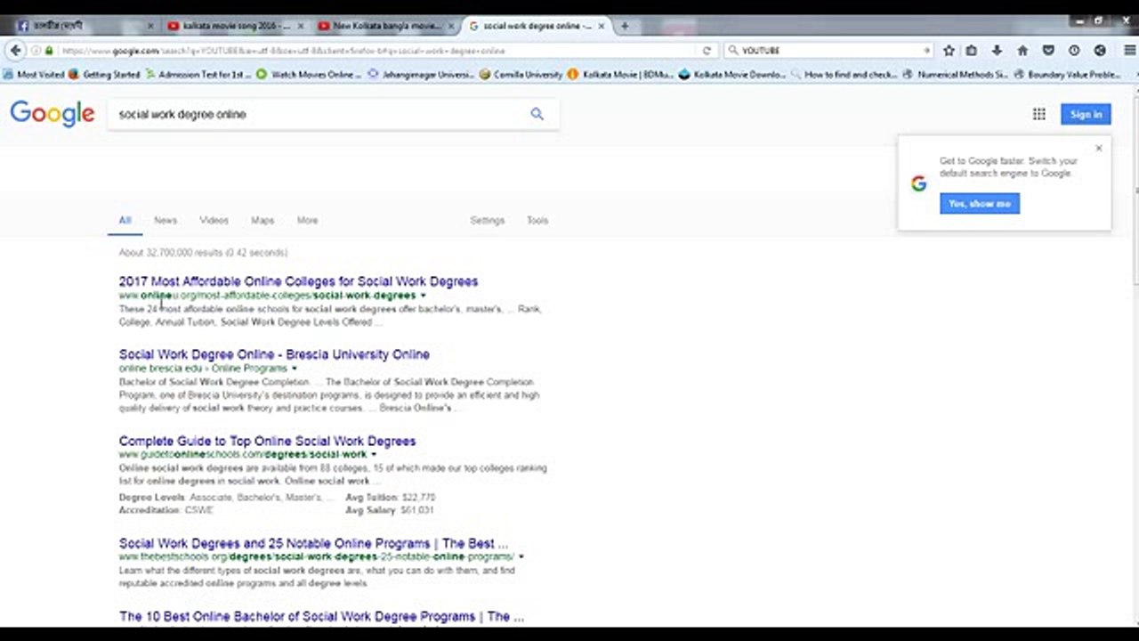 1 social work degree online