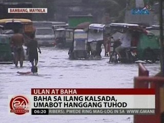 24 Oras: Baha sa ilang kalsada, umabot hanggang tuhod