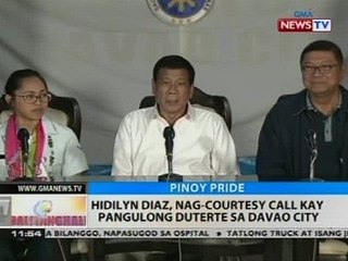 Hidilyn Diaz, nag-courtesy call kay Pangulong Duterte sa Davao City