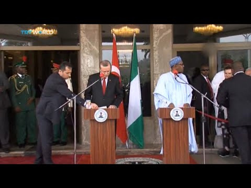 Turkish President Erdogan meets his Nigerian counterpart